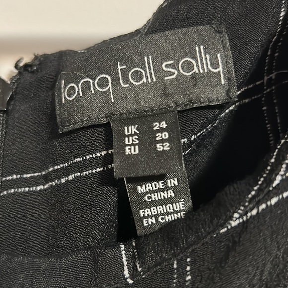 Long Tall Sally Black Dress Twist Detail Check Woven Plus Size 20 - Picture 4 of 9